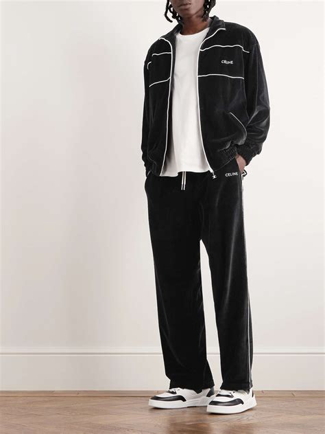 celine paris tracksuit|celine velour tracksuit.